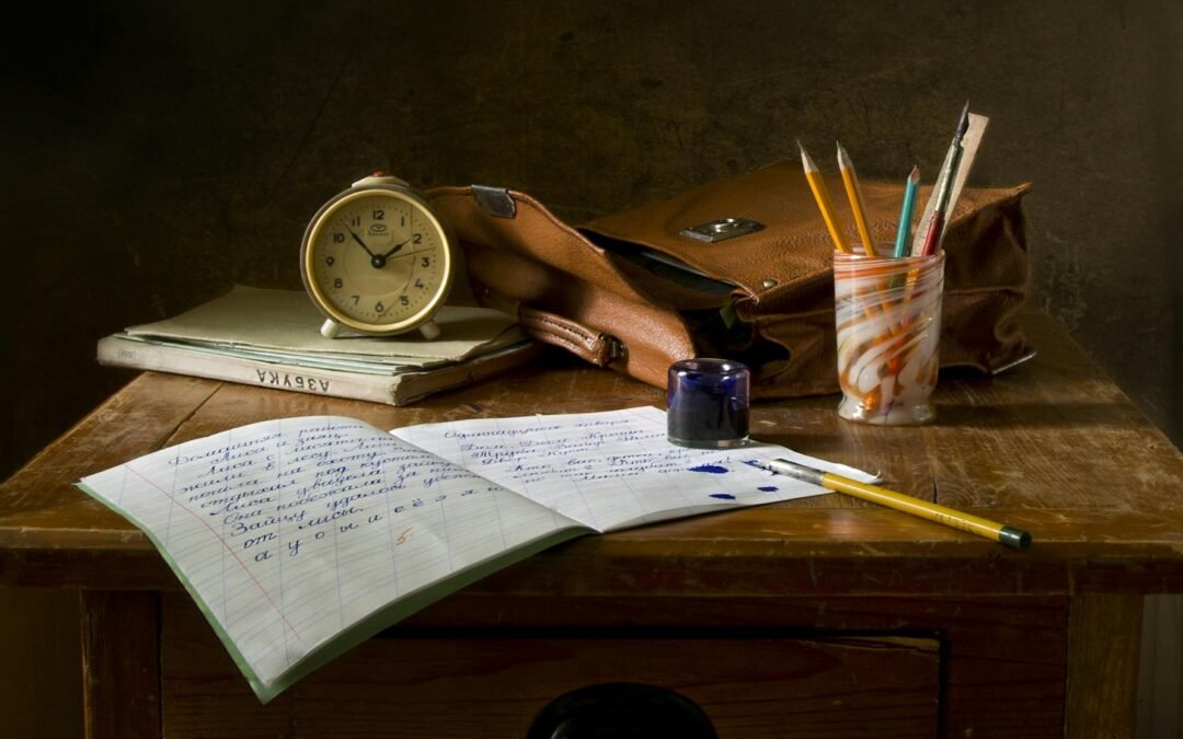 brown wooden desk