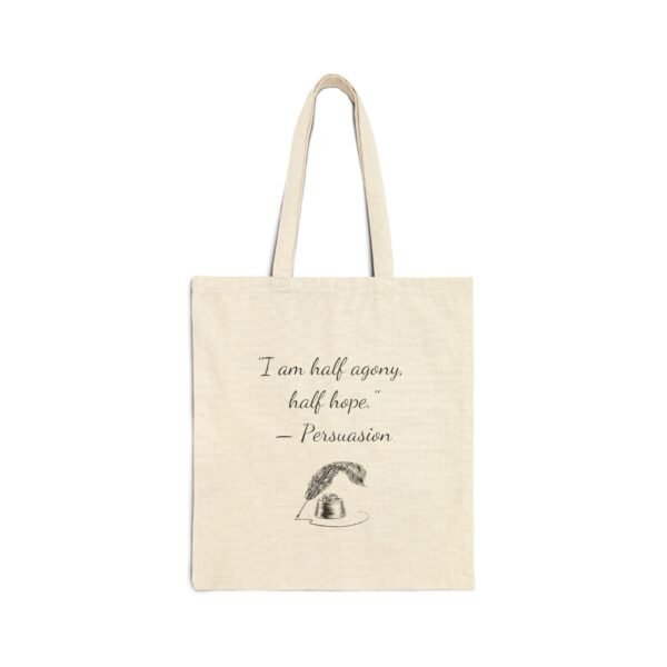 Literary Quote Tote Bag - "I am half agony, half hope" - Great for Book Lovers, Library Bag, Eco-Friendly Gift, Inspirational Quote