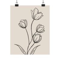 Minimal Tulip Wall Art Poster