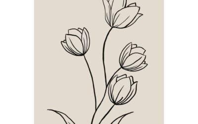 Minimal Tulip Wall Art Poster