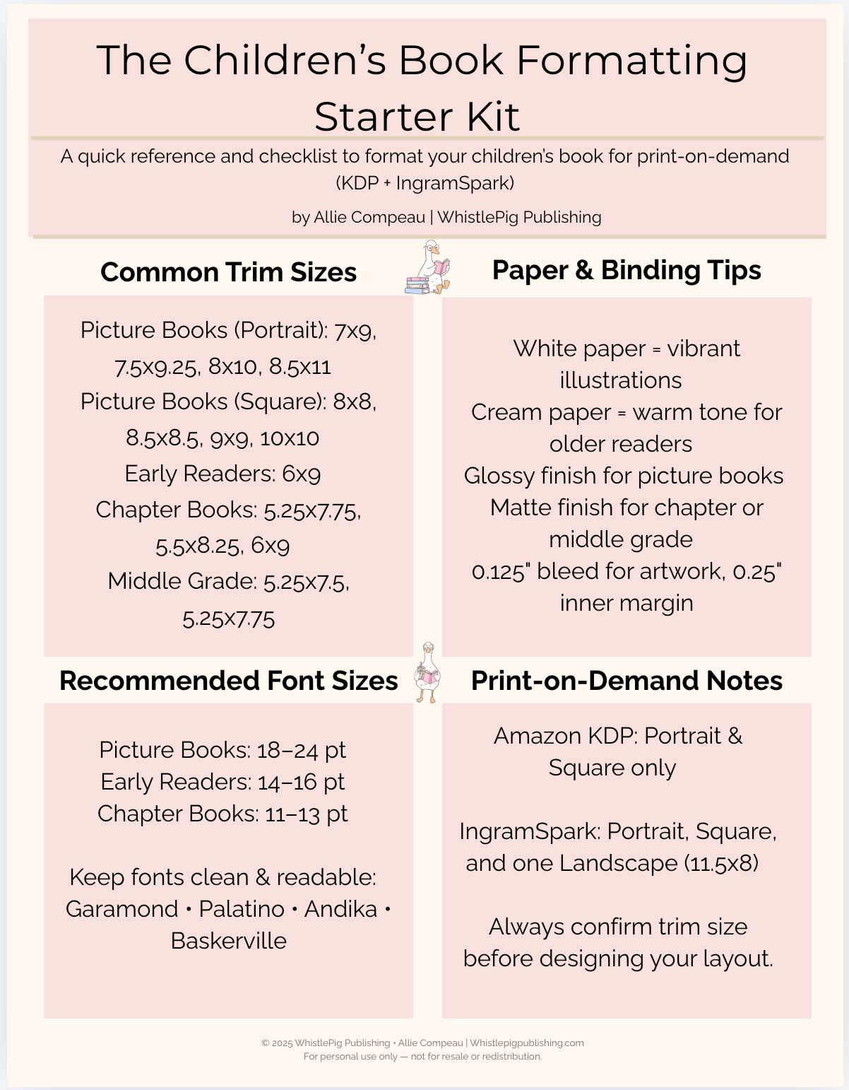 Children’s Book Formatting Starter Kit Children’s Book Formatting Starter Kit
