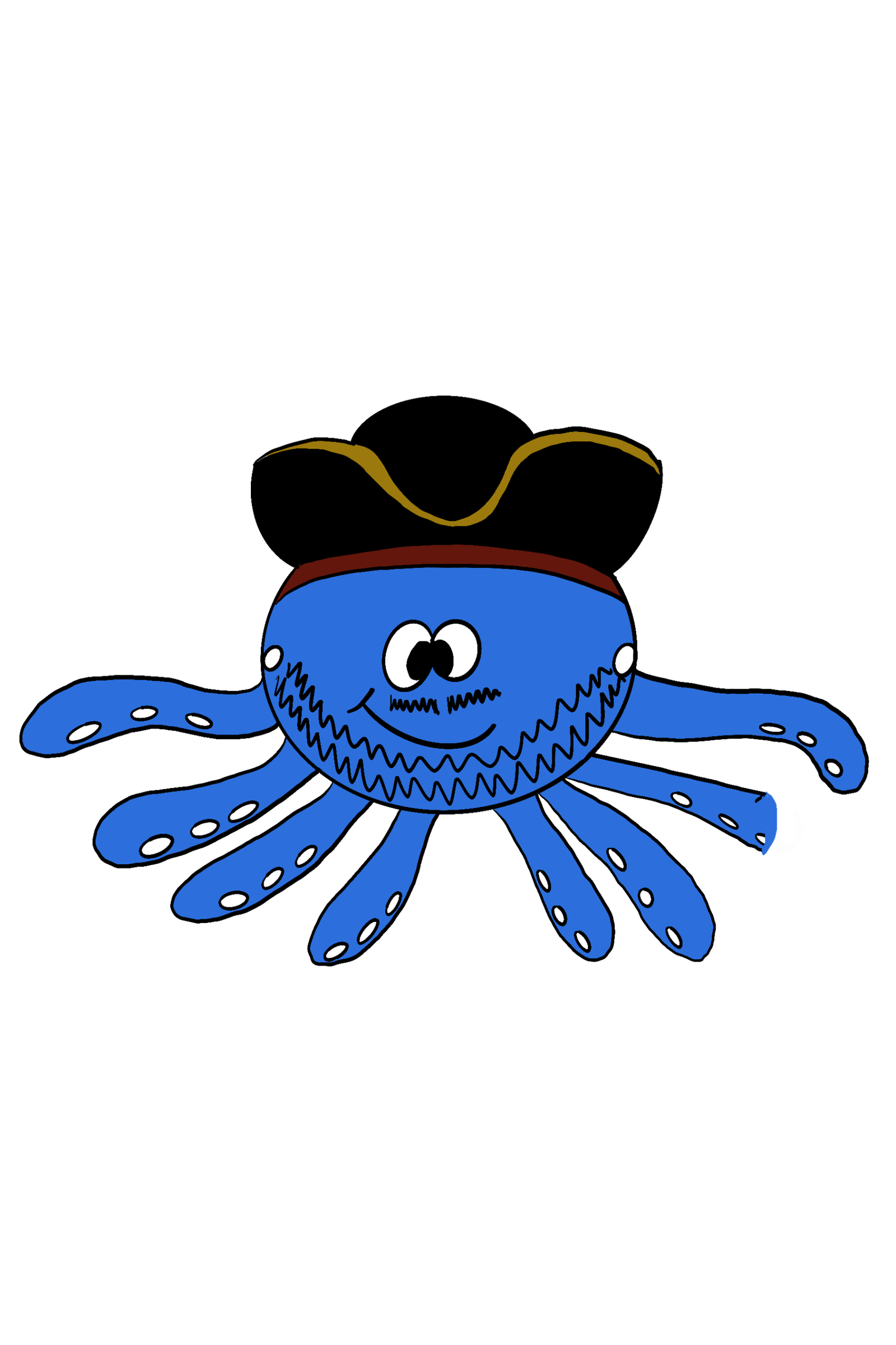 A blue pirate octopus