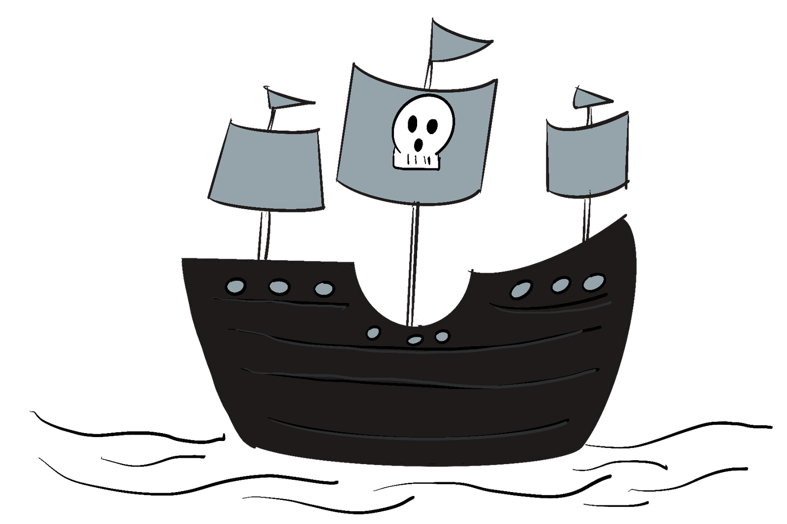 a pirate ship sailing